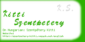 kitti szentpetery business card
