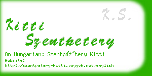 kitti szentpetery business card